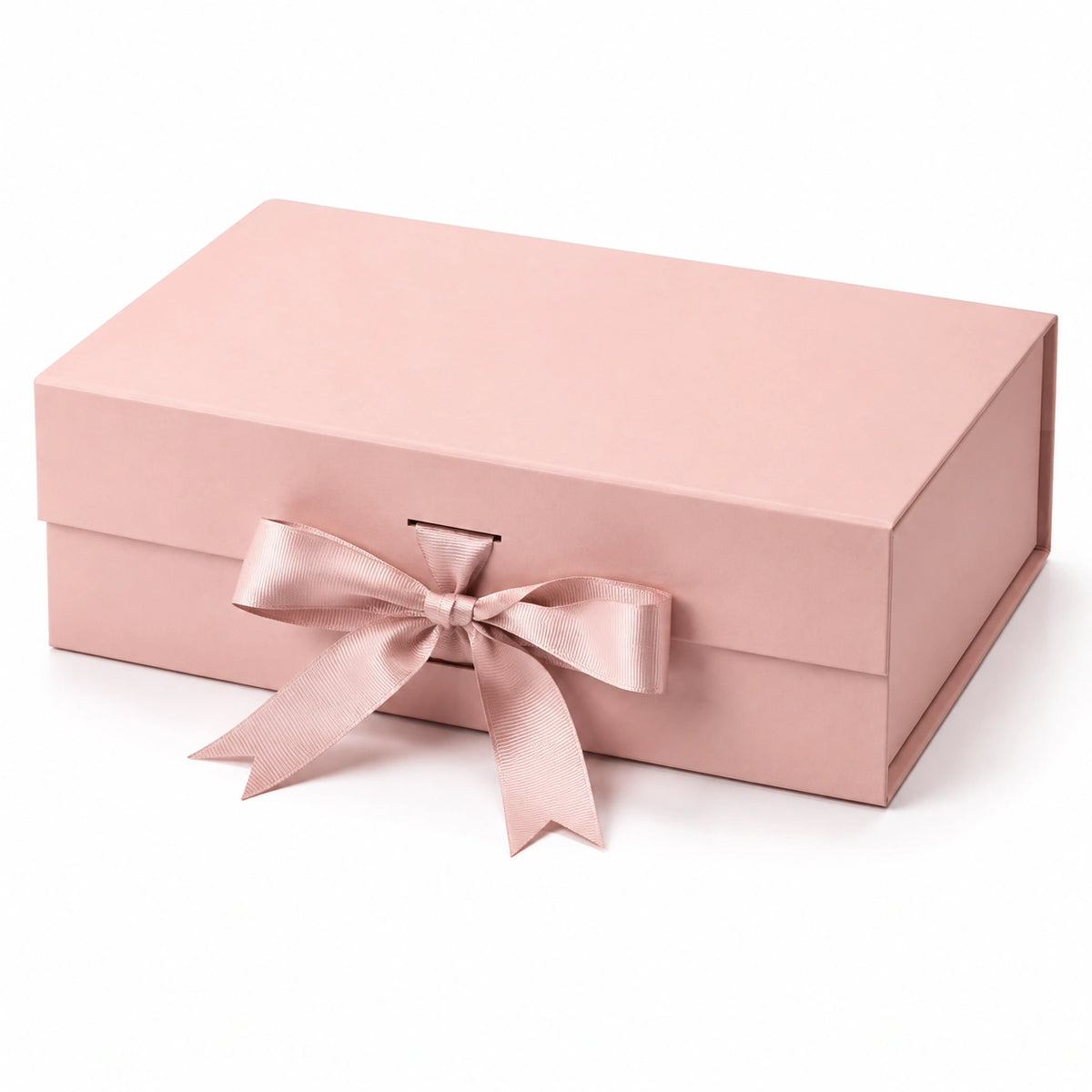 Geschenkbox 30 x 22 x 10 cm aus Karton Rosa mit Schleife - dekorative Aufbewahrung