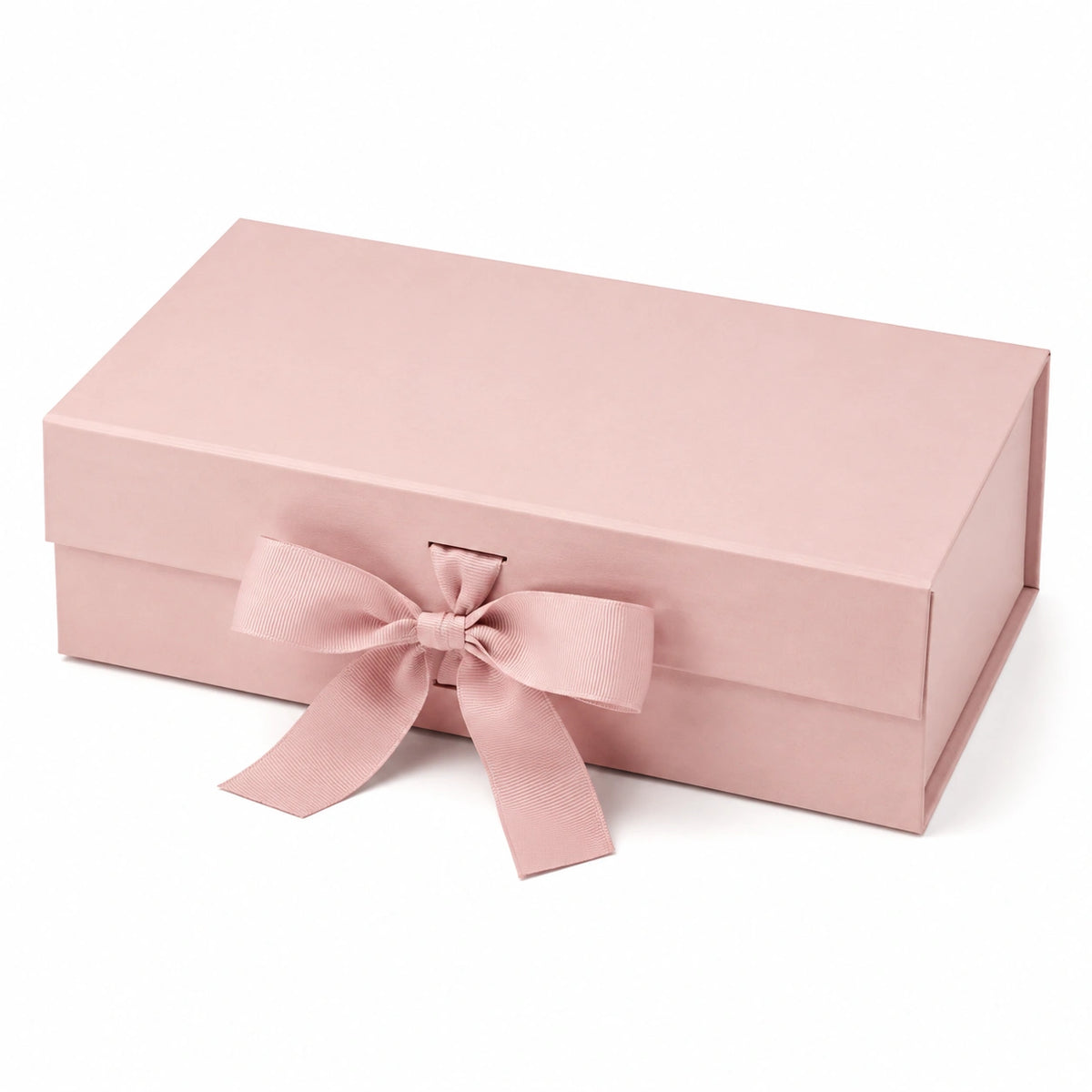 Geschenkbox 25 x 18 x 8 cm aus Karton Rosa mit Schleifenband